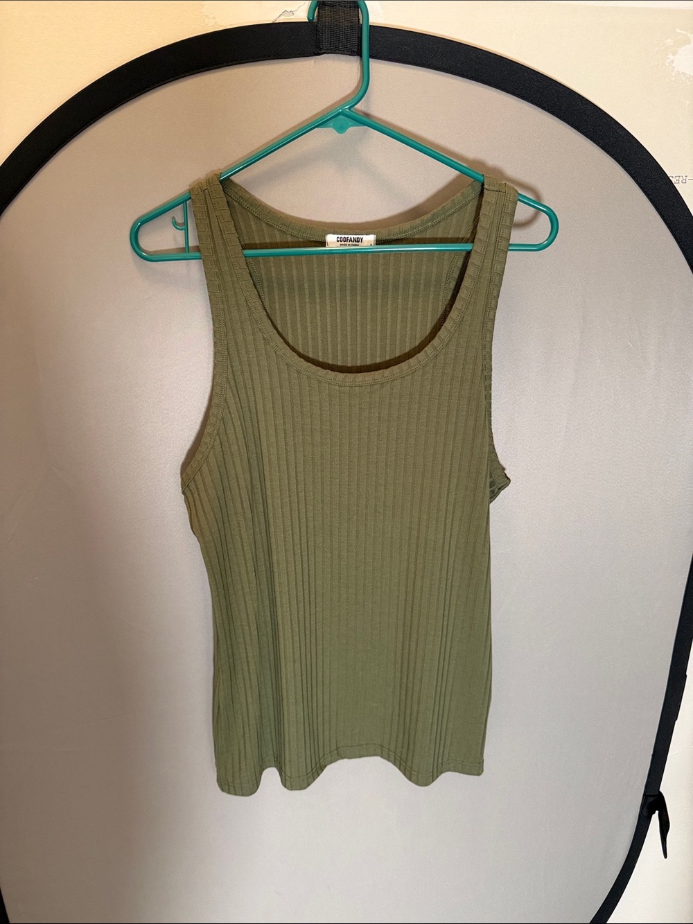 Olive Ribbed Tank Top